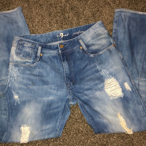 7 For All Mankind Denim - 7 SEVEN FOR ALL MANKIND JOSEFINA DESTROYED JEANS